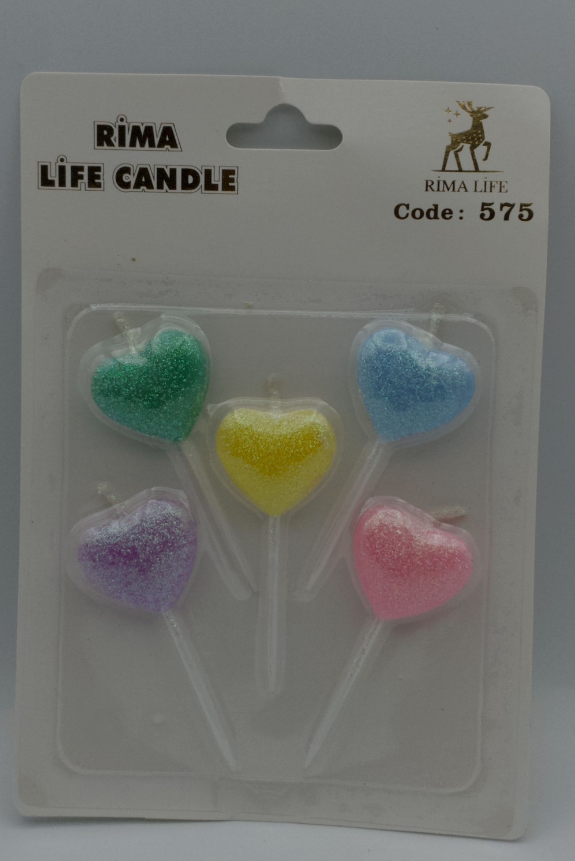 Kalpli Simli Doğum Günü Mumu 5 Lı Kod:575